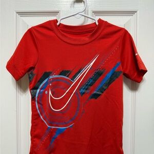 Nike Kids Red and Blue Graphic Tee